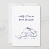 マサチューセッツ州 マーサズ・ヴィニヤード ヴィンテージ マップ #1 ネイビー ブルー 招待状 (正面)