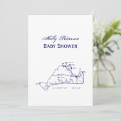 マサチューセッツ州 マーサズ・ヴィニヤード ヴィンテージ マップ #1 ネイビー ブルー 招待状 (スタンド正面)