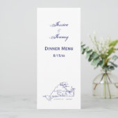 マサチューセッツ州 マーサズ・ヴィニヤード ヴィンテージ マップ #1 ネイビー ブルー 招待状 (スタンド正面)