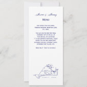 マサチューセッツ州 マーサズ・ヴィニヤード ヴィンテージ マップ #1 ネイビー ブルー 招待状 (裏面)