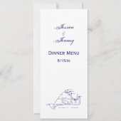 マサチューセッツ州 マーサズ・ヴィニヤード ヴィンテージ マップ #1 ネイビー ブルー 招待状 (正面)