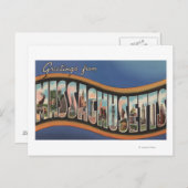 マサチューセッツ州 – ラージ・レター・シーン ポストカード (正面/裏面)