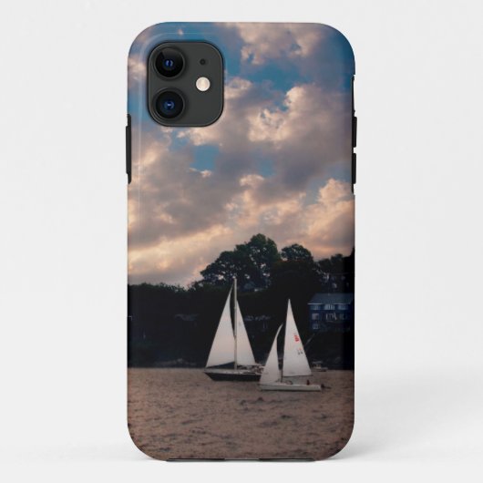 マサチューセッツ州 日没の帆船 Case-Mate iPhoneケース (裏面)