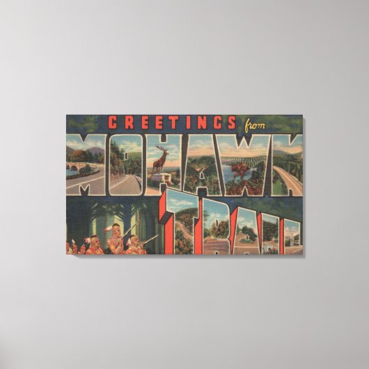 マサチューセッツ州 – Mohawk Trailからの挨拶 キャンバスプリント (正面)