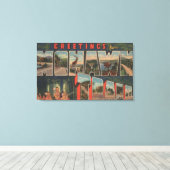 マサチューセッツ州 – Mohawk Trailからの挨拶 キャンバスプリント (インサイチュ (ウッドフロア))