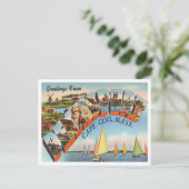 マサチューセッツ州Cape CodのDennisportからの挨拶 ポストカード (スタンド正面)