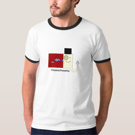 マサチューセッツ州ClassachusettsメンズリンガーTシャツ Tシャツ (正面)