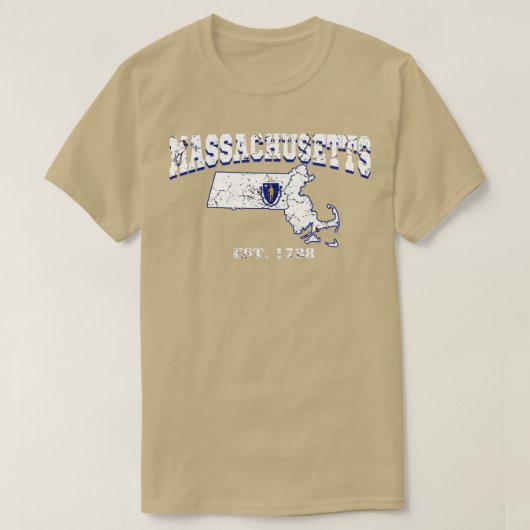 マサチューセッツ州EST 1788 Tシャツ (デザイン正面)