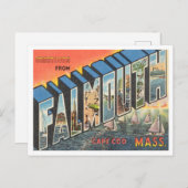 マサチューセッツ州Falmouth Cape Codからの挨拶 ポストカード (正面/裏面)