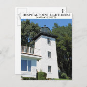 マサチューセッツ州Hospital Point Light House ポストカード (正面/裏面)