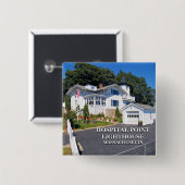 マサチューセッツ州Hospital Point Light House 缶バッジ (正面&裏面)