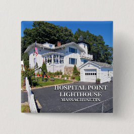 マサチューセッツ州Hospital Point Light House 缶バッジ
