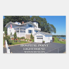 マサチューセッツ州Hospital Point Light House 長方形シール
