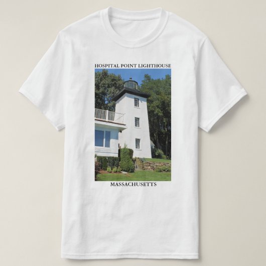 マサチューセッツ州Hospital Point Light House Tシャツ (デザイン正面)