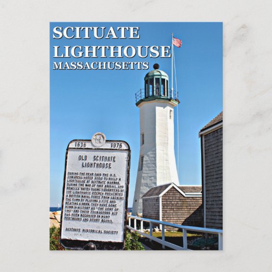 マサチューセッツ州Scituate Lighthouse、はがき ポストカード (正面)