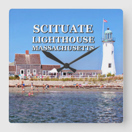 マサチューセッツ州Scituate Lighthouse スクエア壁時計