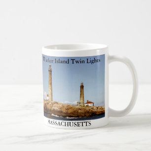 マサチューセッツ州Thacher Island Twin Lights コーヒーマグカップ