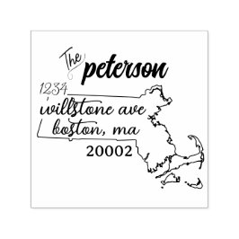 マサチューセッツ差出人住所スタンプ自己インク セルフインキングスタンプ