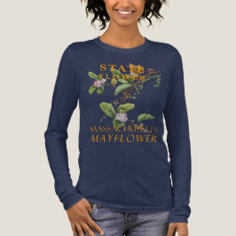 マサチューセッツ準州の花 メイフラワー トライブレンドTシャツ