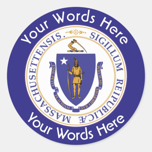 マサチューセッツ素晴らしシールカスタムステッカー ラウンドシール (正面)