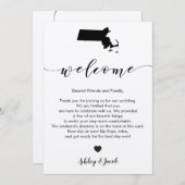 マサチューセッツ結婚州のウェルカムレター&旅程 プログラム (正面/裏面)