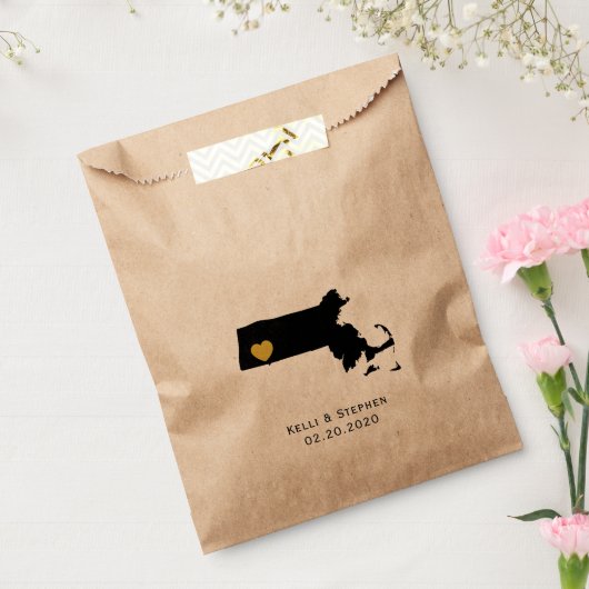 マサチューセッツ結婚式の引き出物トリートサックス、抱き枕 フェイバーバッグ (封をした状態)