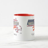 マサチューセッツ統一された州レトロマップヴィンテージUSA マグカップ (中央)