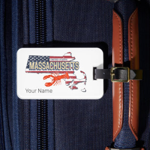 マサチューセッツ統一された州レトロマップヴィンテージUSA ラゲッジタグ