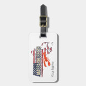 マサチューセッツ統一された州レトロマップヴィンテージUSA ラゲッジタグ (正面縦)