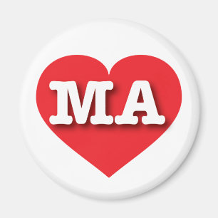 マサチューセッツ赤いハート- I love MA マグネット