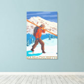 マサチューセッツ運スキーズスキー キャンバスプリント (インサイチュ (ウッドフロア))