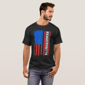 マサチューセッツ アメリカ合衆国 フラッグ Tシャツ (正面フル)