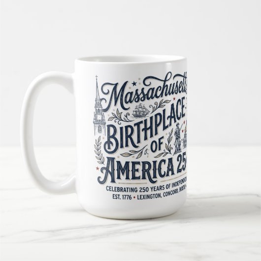 マサチューセッツ:アメリカ生誕250年 コーヒーマグカップ (左)
