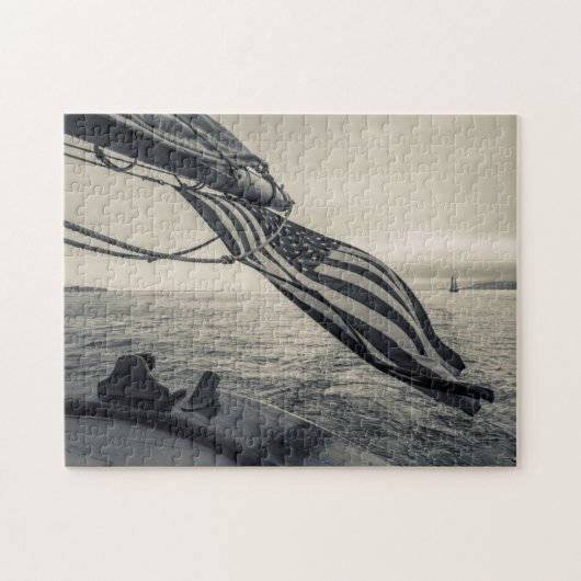 マサチューセッツ、グロスターのスクーナー船のフェスティバル5 ジグソーパズル (横)