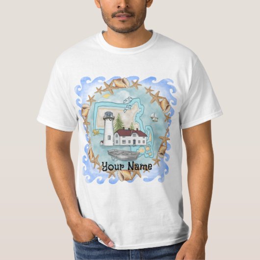 マサチューセッツ シェルズ ライトハウス Tシャツ (正面)