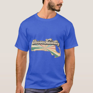 マサチューセッツ ファン レトロ ステート Tシャツ