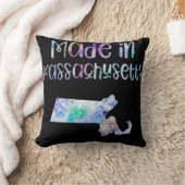 マサチューセッツMA州の虹色の真珠で作られる クッション (ブランケット)