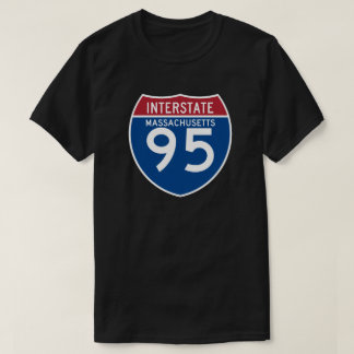 マサチューセッツMA I-95州間幹線道路の盾- Tシャツ
