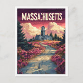マサチューセッツUSAアートヴィンテージイラストレーション旅行 ポストカード (正面)