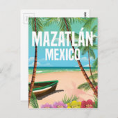 マサトランメキシコヴィンテージビーチ旅行ポスター ポストカード (正面/裏面)