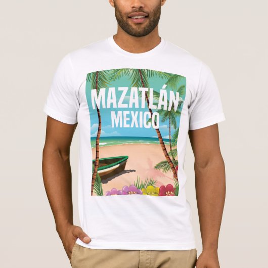 マサトランメキシコヴィンテージビーチ旅行ポスター Tシャツ (正面)