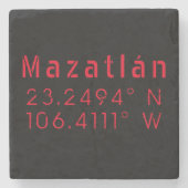 マサトラン緯度と経度 ストーンコースター (正面)