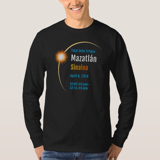 マサトラン・シナロア・メキシコ太陽の皆既食2024 0 Tシャツ (正面)