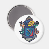 マサトラン,シナロア(MX)磁石の紋章 マグネット (正面/裏面)