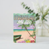 マサトラン ビーチ メキシコ ビーチ 旅行 ポスター ポストカード (スタンド正面)
