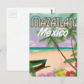 マサトラン ビーチ メキシコ ビーチ 旅行 ポスター ポストカード (正面/裏面)