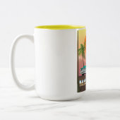 マサトラン・メキシコ旅行ポスター ツートーンマグカップ (左)