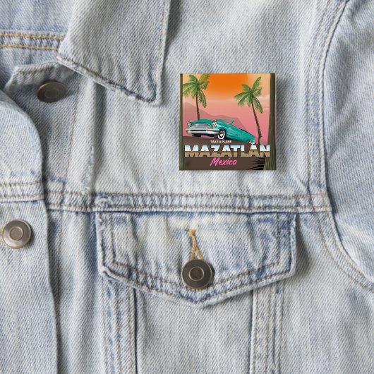 マサトラン メキシコ 旅行ポスター 缶バッジ (インサイチュ)