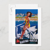 マサマリーナトラベルポスター ポストカード (正面/裏面)