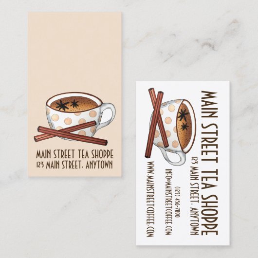 マサラスパイス茶店茶店カフェ 名刺 (正面/裏面)